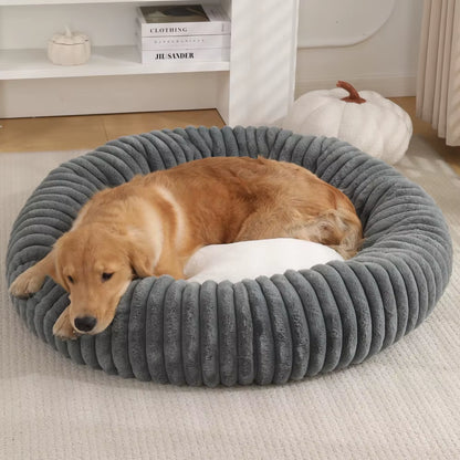 2025 New Arrival Eco-Friendly Solid Pattern Rabbit Fur Cat and Dog Bed Winter Warm Washable Packaged in Carton
