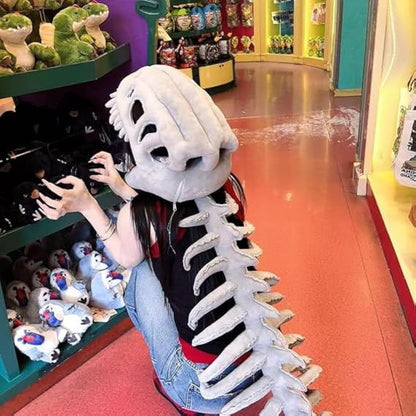 Dinosaur Costume-3D Skeleton Design Plush Realistic Dino Outfit, 2025 New Christmas Fun Skeleton Dinosaur Costume Set (45.2Inch)