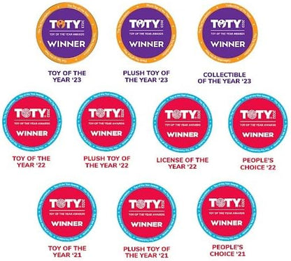 Original 5-Inch Halloween 4-Pack – Gabin Pumpkin Axolotl, Fitzy Goblin Holding Latte, Malcolm Bat Mushroom, Ms. K Purple Clown – Official Jazwares Plush (Little)