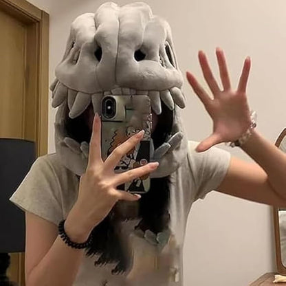 Dinosaur Costume-3D Skeleton Design Plush Realistic Dino Outfit, 2025 New Christmas Fun Skeleton Dinosaur Costume Set (45.2Inch)