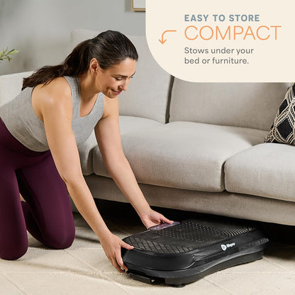 Waver Vibration Plate Exercise Machine for Lymphatic Drainage, Muscle Activation, Full-Body Workout Vibrating Platform with Loop Bands, Fitness Equipment for Strength Toning & Fat Loss