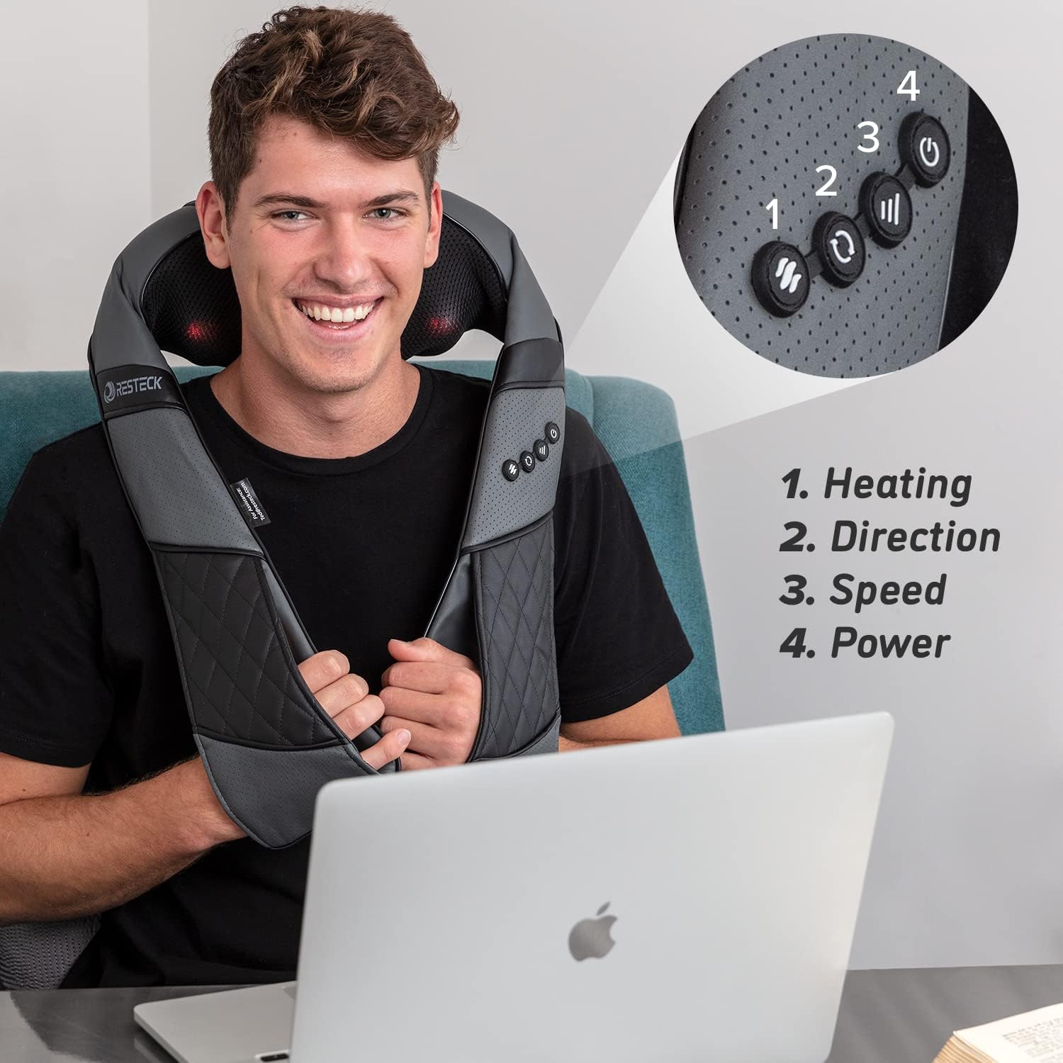 Massagers for Neck and Back with Heat - Deep Tissue 3D Kneading Pillow, Electric Shiatsu Shoulder Massage, Foot, Legs,Body - Relieve Muscle Pain - Office, Home & Car