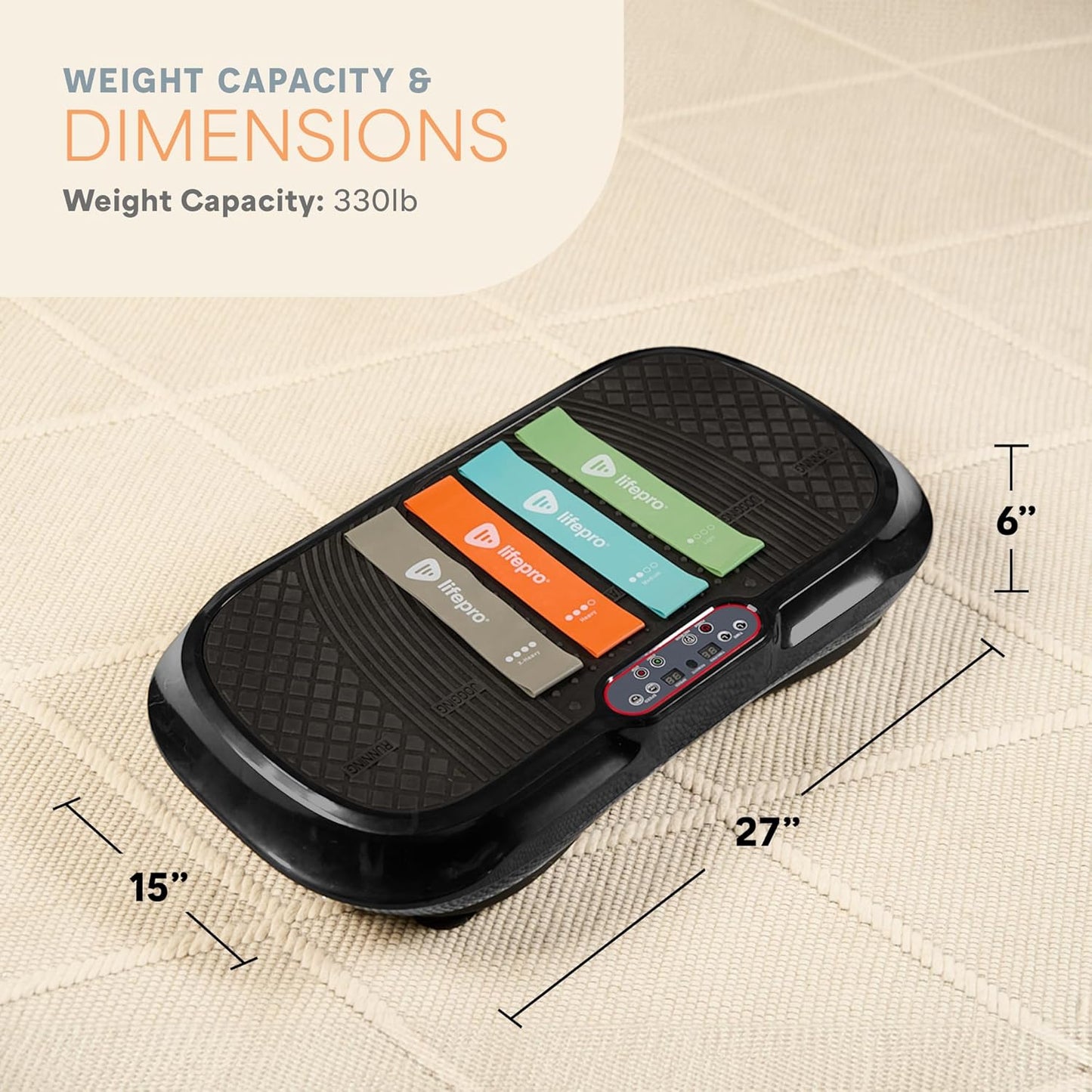 Waver Vibration Plate Exercise Machine for Lymphatic Drainage, Muscle Activation, Full-Body Workout Vibrating Platform with Loop Bands, Fitness Equipment for Strength Toning & Fat Loss