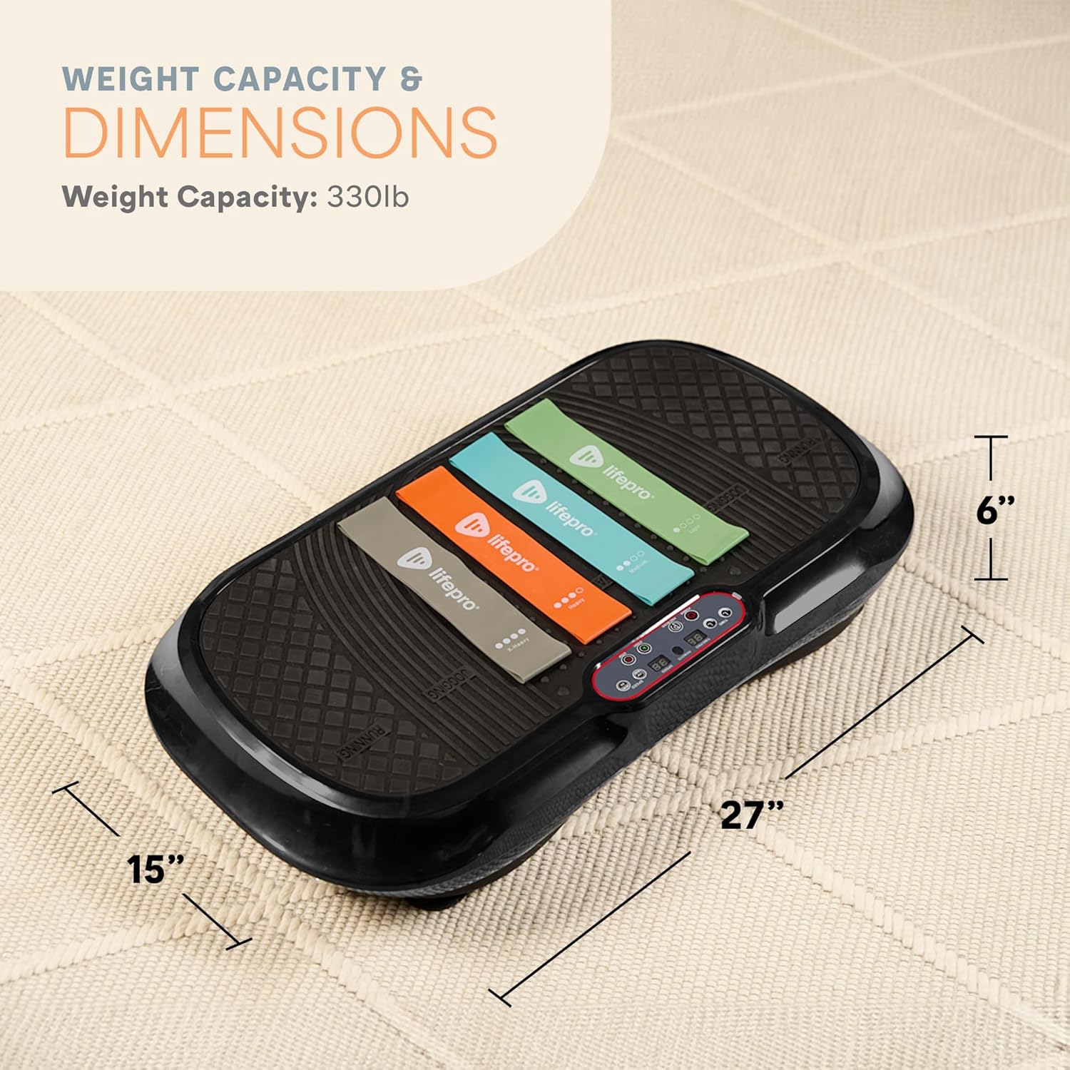 Waver Vibration Plate Exercise Machine for Lymphatic Drainage, Muscle Activation, Full-Body Workout Vibrating Platform with Loop Bands, Fitness Equipment for Strength Toning & Fat Loss