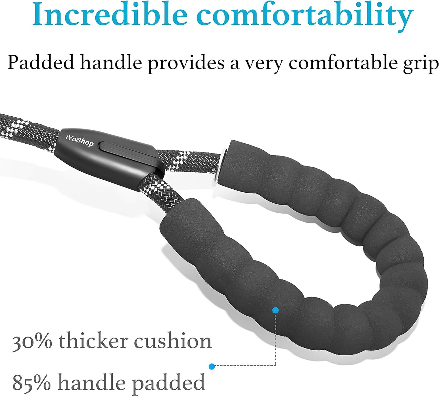 Dual Dog Leash - 360° Swivel, No Tangle Walking Leash with Shock Absorbing Bungee for Two Dogs (Large, 25-150 Lbs, Black)