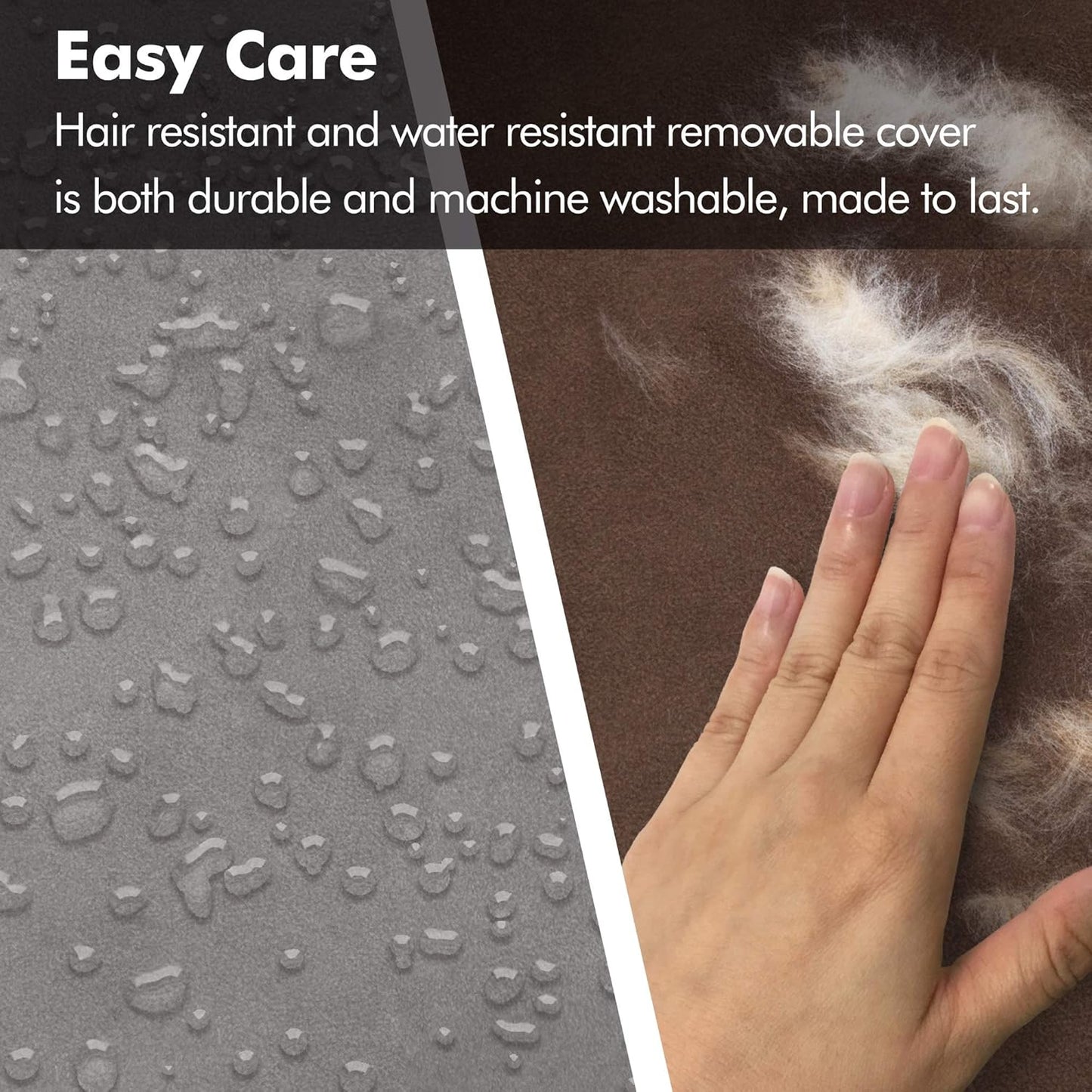 Small Dog Bed, Orthopedic Sofa Memory Foam Mattress, Calming Couch, Wall Rim Pillow, Water Resistant Liner, Washable Cover, Non-Slip Bottom, Chester, Small Khaki Beige