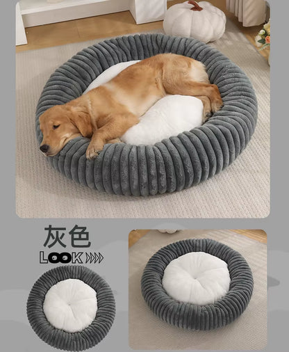 2025 New Arrival Eco-Friendly Solid Pattern Rabbit Fur Cat and Dog Bed Winter Warm Washable Packaged in Carton