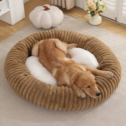 2025 New Arrival Eco-Friendly Solid Pattern Rabbit Fur Cat and Dog Bed Winter Warm Washable Packaged in Carton