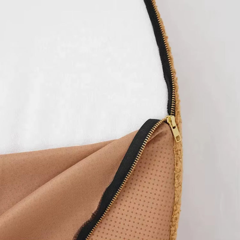 High Quality Luxury Orthopedic Memory Foam Teddy Fabric round Dog Bed Washable Large Dog Beds