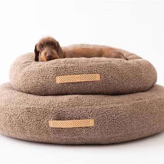 Yangyangpet Cheap Cama De Perro 40CM 120CM Custom Boucle Warm round Donut Cuddler Luxury Animal Bed Cat Boucle Pet Bed